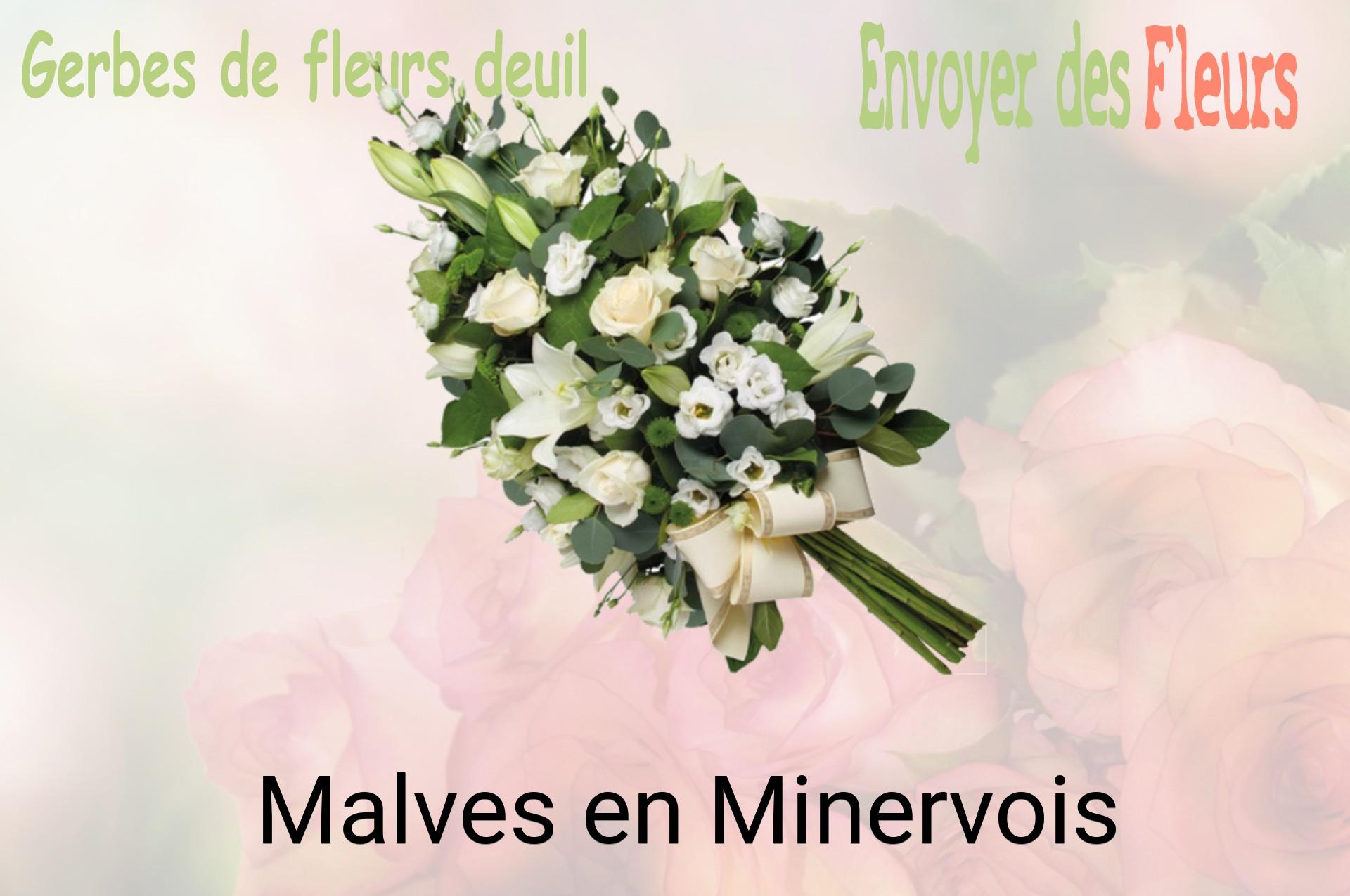 Gerbe de fleurs de deuil livrée à Malves-en-Minervois